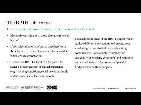 Bibliography of British and Irish History: researching social class