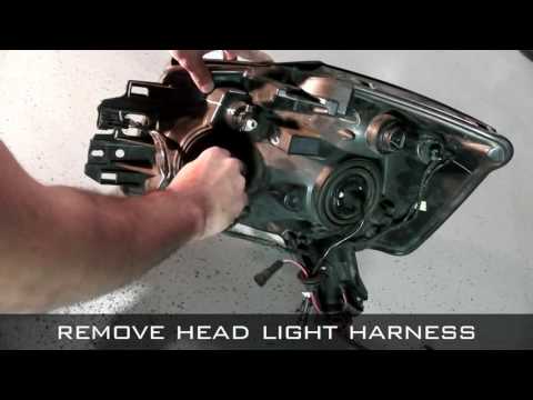 SPYDER AUTO INSTALLATION: 2004-2012 Nissan Titan & 04-07 Armada Projector Head Light with DRL L.E.D.