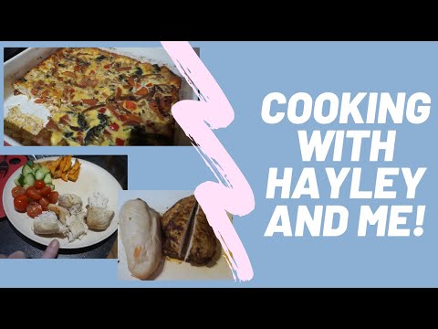 Showing my daughter how to make Egg Bake Casserole & cook Chicken in the air fryer