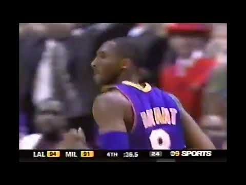 107. 03/15/2003 (KCAL HLTS) - Kobe Bryant CLUTCH shot over Gary Payton vs Milwaukee Bucks