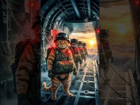 Orange Cat Paratrooper: Epic Airborne Strike and Heroic Combat Rescue!