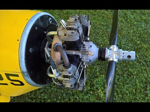 Giant scale radio control Stearman with Moki 5-cylinder gasoline radial engine.