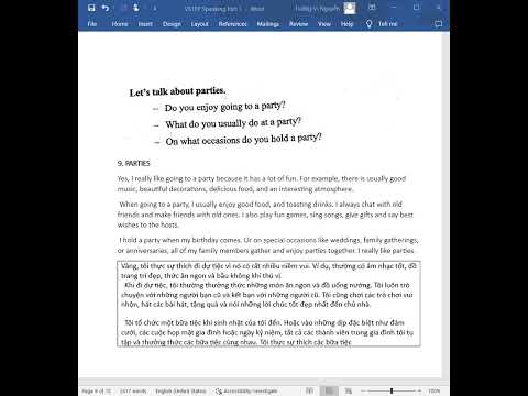VSTEP Speaking Part 1 Topic 9 Parties