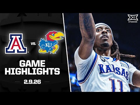 #1 Arizona vs. #9 Kansas Game Highlights | 2025-26 Big 12 Men's Basketball