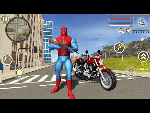 Rope Hero Playing Amazing Spider Rope Hero - Super Vice Town Crime | Funny Gameplay