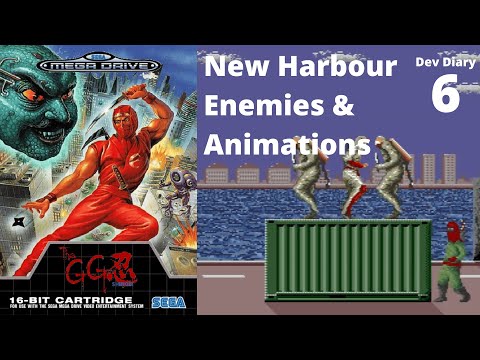 New Harbour Enemies & Animations - GG Shinobi Remake for Sega Mega Drive & Genesis - Dev Diary 6