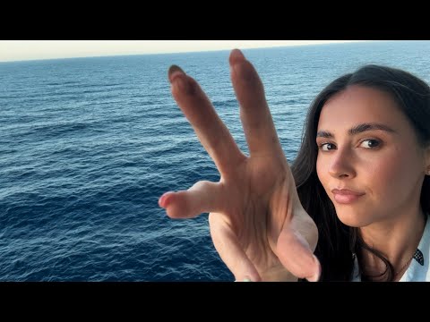 ASMR- Mouth sounds in the middle of the ocean!! (With wave white noise, hand movements & more)🌊🐬