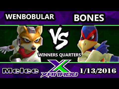 S@X 132 - Wenbobular (Fox) Vs. Bones (Falco) SSBM Winners Quarters - Smash Melee