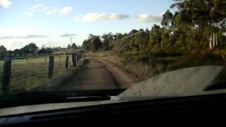 preview picture of video 'ford courier along fenceline thru puddles..............funny ending!!!'