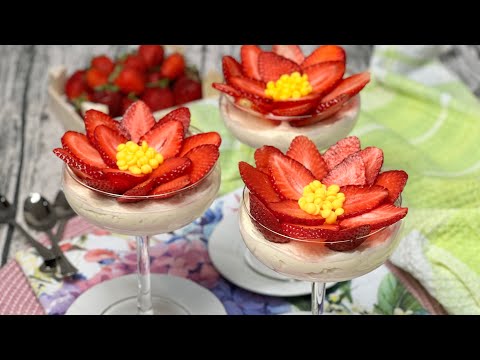 Mousse al Cioccolato Bianco e Fragole con 3 ingredienti