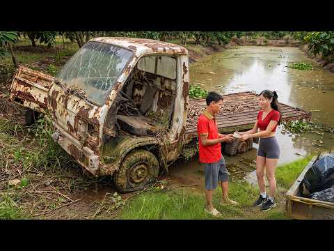 [TIMELAPSE] Genius Girl Restarted A 750kg DAEWOO Truck That Has Been Buried Under Pond For 29 Years