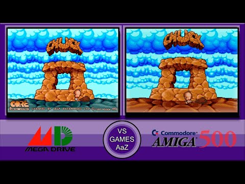 Chuck Rock 2 - Son of Chuck (Mega Drive VS Amiga 500)Side by side Graphics Comparison
