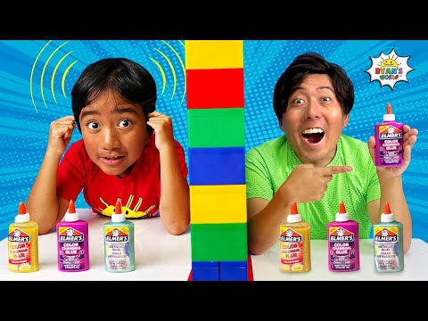 Twin Telepathy Slime Challenge Ryan and Daddy!