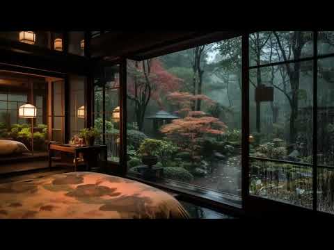 Rainy bedroom☔️Open the window and Lie down in bed   Let the sound of rain wash away
