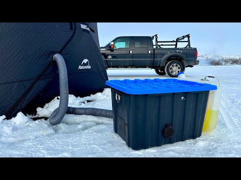 Spanking Walleye's / DIY Diesel Heater In-A-Box! Hot Tent Ice Fishing