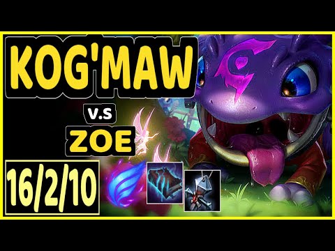 ENVY (KOG'MAW) vs ZOE - 16/2/10 KDA MID GAMEPLAY - BR Ranked MASTER