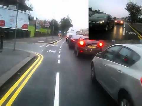 YJ12 ZRF Tries To Left Hook Cyclist