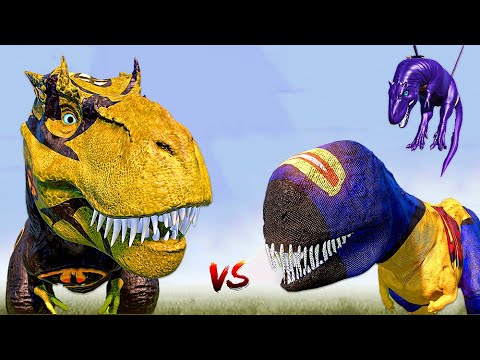 Wolverine T-REX Vs Demon Batman Godzilla - Jurassic World Evolution Dinosaurs Fight