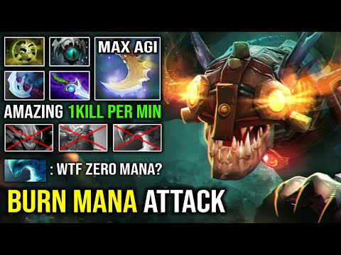 CRAZY Mana Burn Slark 100% Counter Any Tanker with First Item Diffusal Blade 15Min Godlike DotA 2