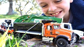 Garbage Truck Videos For Children l First Gear Diecast Mack Granite Dump Truck and Garbage Truck