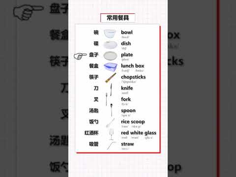 「英语单词」餐具