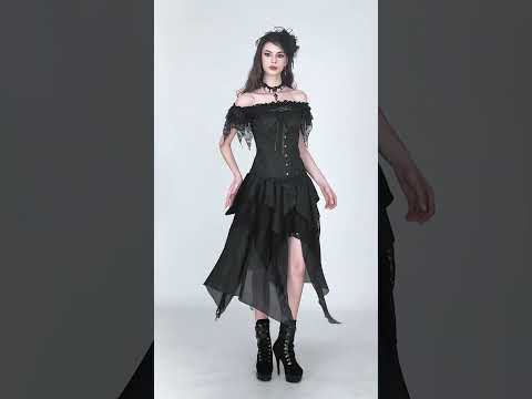 Elegant Overbust Corset with Floral Jacquard Detailing