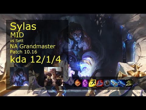 Sylas Mid vs Sett - NA Grandmaster 12/1/4 Patch 10.16 Gameplay