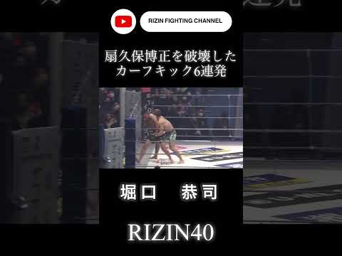 堀口恭司　カーフキック6連発#RIZIN
