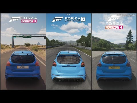 Forza Horizon 3 vs Forza Motorsport 7 vs Forza Horizon 4 - 2017 Ford Focus RS Sound Comparison