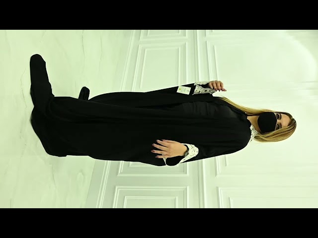 عبايه عروس اسود تطريز فاتح