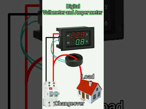 Digital volt meter and Ampere meter Connection.