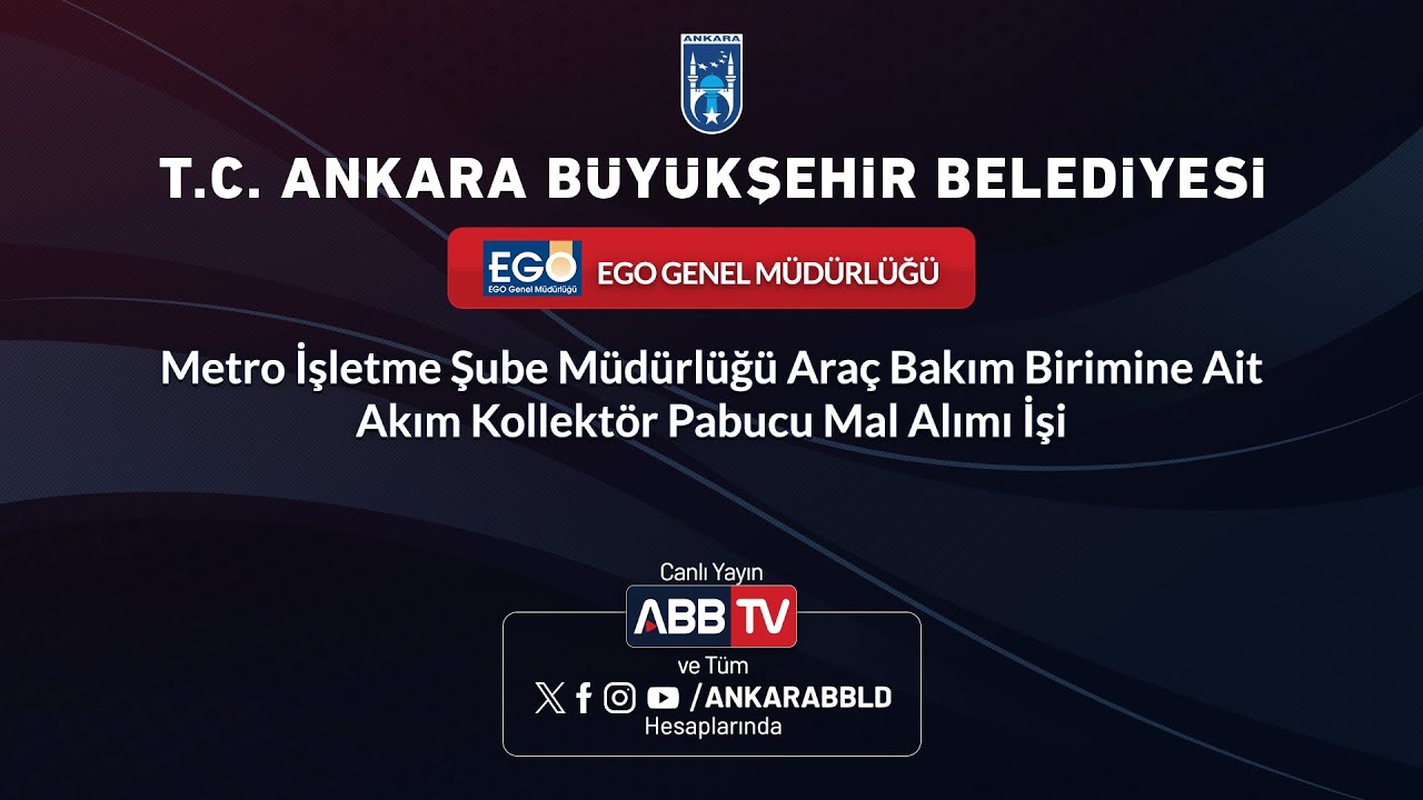 EGO GENEL MÜDÜRLÜĞÜ - Metro Araç Bakım Birimine Ait Akım Kollektör Pabucu Mal Alımı İşi