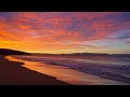 Red Sunset Afterglow On A Remote Beach With Calm Ocean Waves Relaxing ASMR For Deep Sleep 3H 4K