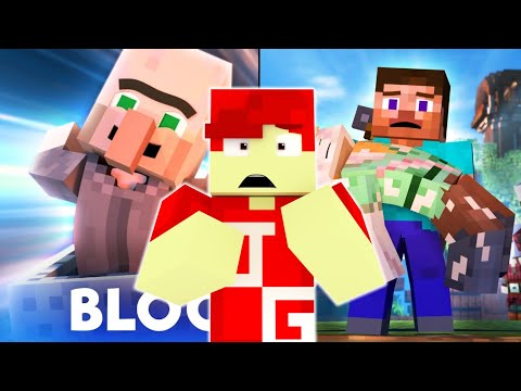 Reacting to "RISE OF THE PILLAGERS & BLOOPERS" (Minecraft Animation Reaction)