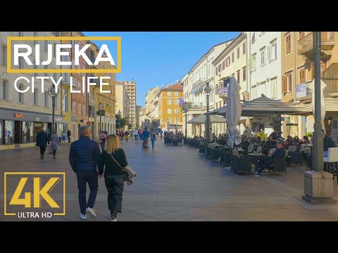 Walking Through the Streets of RIJEKA in 4K UHD - City Life of a Croatian Port City