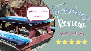 Installation & Review | Britown Picnic Table Cover with Bench Covers Elastic, Fitted Table Cover