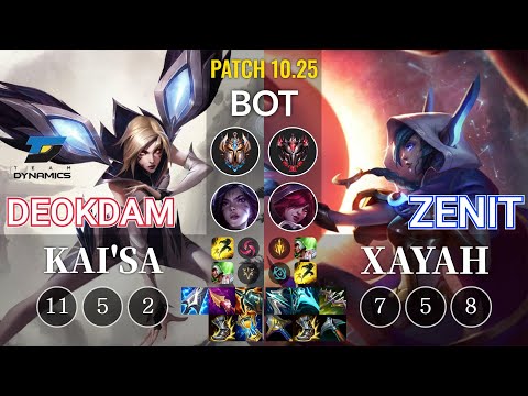 DYN deokdam Kai'Sa vs Zenit Xayah Bot - KR Patch 10.25