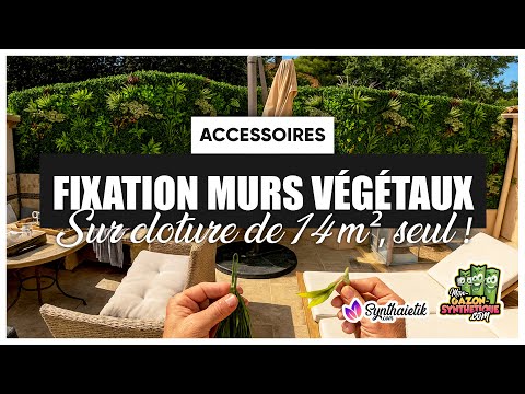 Pose de haie artificielle : fixation sur grillage, clips de maintien, finitions propres