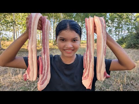 Delicious Deep Fried Pork Belly Recipe | Crispy Pork Belly with Mango Salad