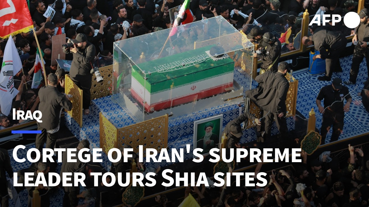 Video | Khamenei coffin passes through crowds of thousands in Iraqi city of Najaf | AFP