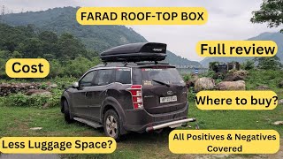 FARAD weather proof roof-top box & cross bars for all cars || Full review with cost || Luggage space