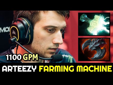 ARTEEZY 1100 GPM Farming Machine vs TOP 2 Rank Dota 2