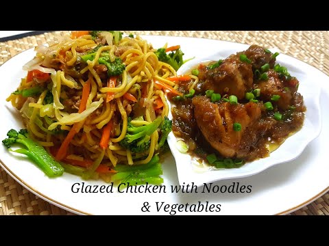 Stir Fried Noodles With Vegetables & Honey Glazed Fried Chicken Recipe