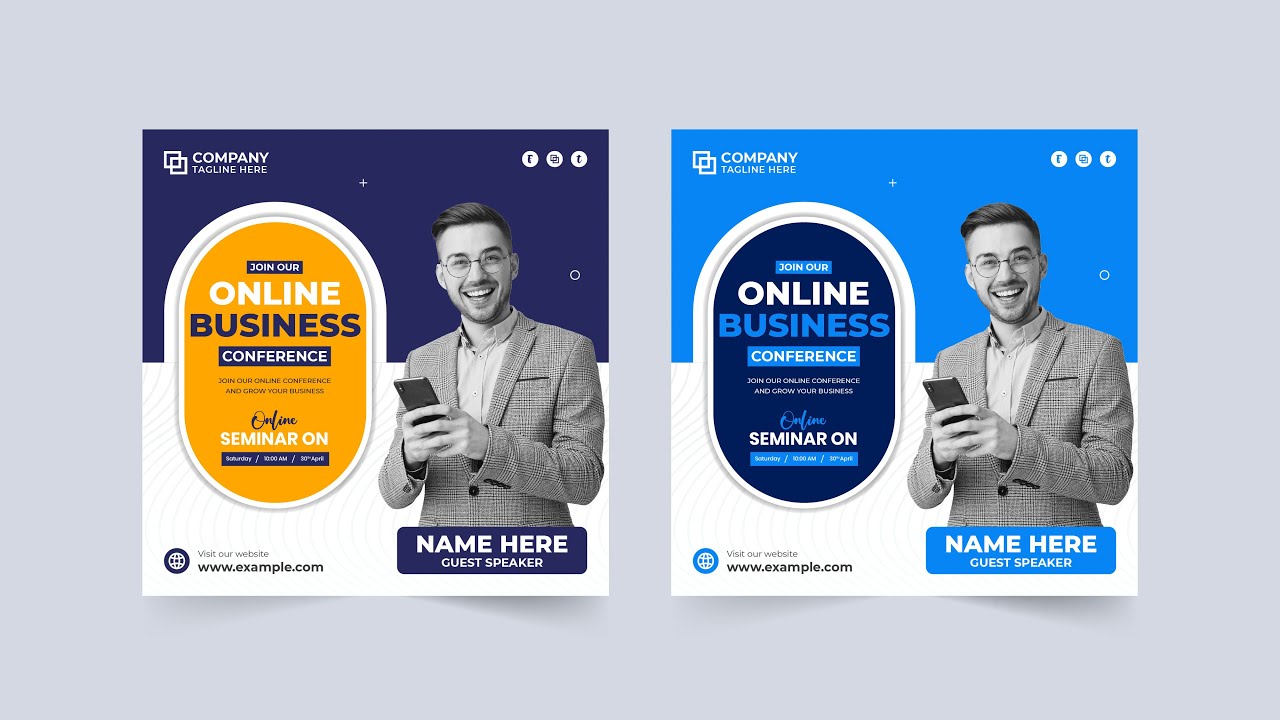 Live Webinar Conference Template Free Download | Seminar Invitation Web Banner Template