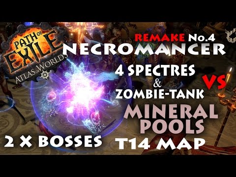 Path Of Exile 2.4 - Necromancer remake Mineral Pools Map 14 Tier 2x Bosses