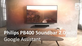 Philips PB400 Soundbar 2.1 with Google Assistant anuncio