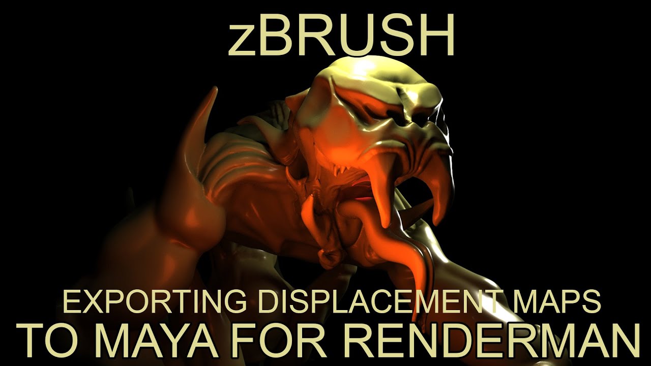 zBrush - Exporting Displacement maps to Maya for Renderman Tutorial