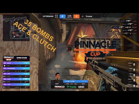 BNTET CARRY! 35 BOMBS! ACE & CLUTCH! EXTREMUM VS TRICKED - PINNACLE CUP 2021 - CSGO BEST CLIP