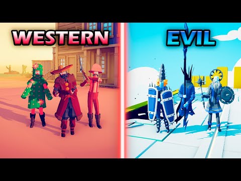 WILD WEST TEAM vs EVIL TEAM - Totally Accurate Battle Simulator TABS