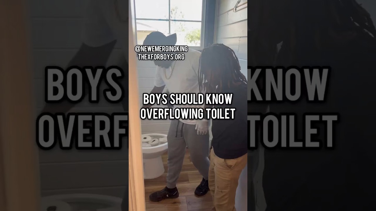 Boys Should Know This 🚽 Stop an Overflowing Toilet BEFORE It Gets Worse. #blackexcellence